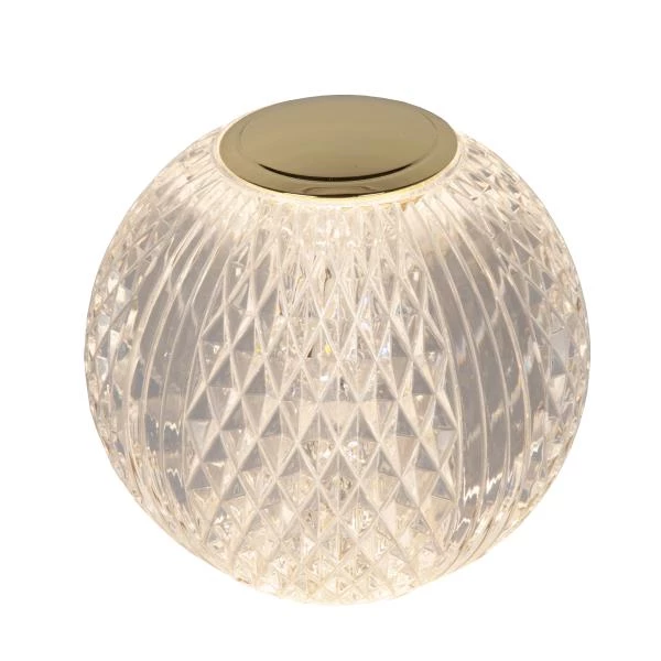 Lucide CINTRA - Lampe de table Rechargeable - Batterie/Piles - Ø 9 cm - LED 3 StepDim - 1x1,5W 2700K - Transparent - détail 2